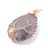 Natural Gemstone Charms PALLOY-JF01340-4