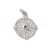 Rack Plating Brass Cubic Zirconia Pendants KK-Z056-26P-1