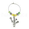 Tibetan Style Alloy Cactus Wine Glass Charms AJEW-JO00236-01-4