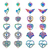 24Pcs 12 Style Rainbow Color Alloy Pendants FIND-TA0003-91-1