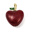 Brass Enamel Pendants KK-R224-12A-G-1