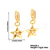 Minimalist Brass Clear Cubic Zirconia Star Hoop Earrings GV3935-1-3