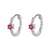 Vintage Elegant 925 Silver Cubic Zirconia Hoop Earrings AU2910-10-1