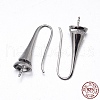 Anti-Tarnish Rhodium Plated 925 Sterling Silver Earring Hook Findings STER-M102-01P-2