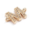 Brass Micro Pave Cubic Zirconia Links Connectors ZIRC-I042-16G-M-3