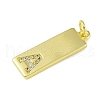 Brass Micro Pave Clear Cubic Zirconia Pendants KK-P266-06G-A-2