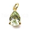 Brass Glass Charms KK-V011-31G-1