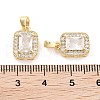 Brass with Clear Cubic Zirconia Charms KK-P271-25G-3
