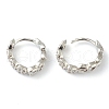 Brass Micro Pave Clear Cubic Zirconia Huggie Hoop Earrings EJEW-L234-029P-2