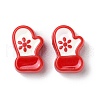 Christmas Decorations Theme Opaque Acrylic Bead with Enamel X-OACR-Z021-01E-1
