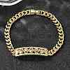Brass Micro Pave Clear Cubic Zirconia Link Bracelets BJEW-F498-04B-G-3