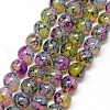 Baking Painted Glass Beads Strands X-DGLA-Q023-6mm-DB59-1