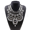 Alloy Crystal Rhinestone Trible Floral Chunky Bib Necklaces for Women FS-WG76656-04-1