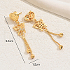 Elegant Brass Clear Cubic Zirconia Tassel Butterfly Stud Earrings GA6839-5