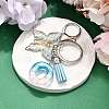 26Pcs Transparent Epoxy Resin & Transparent Acrylic & Faux Suede Tassel Keychain KEYC-JKC01202-15-1