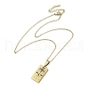 304 Stainless Steel Black Enamel Rectangle with Constellation Pendant Necklaces NJEW-I128-01G-3