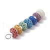 Chakra Natural Lava Rock Dyed Beaded Pendants PALLOY-JF02545-02-3