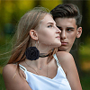 SUPERFINDINGS 6Pcs 6 Colors Cloth Flower Collar Choker Necklace NJEW-FH0001-11-6