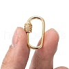 Brass Micro Pave Clear Cubic Zirconia Screw Carabiner Lock Charms ZIRC-T010-10G-5