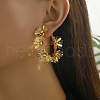 Luxurious Brass Flower Hoop Earrings NZ6033-1