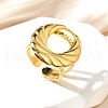 304 Stainless Steel Open Cuff Ring for Women RJEW-A053-06G-07-1