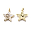 Brass Micro Pave Clear Cubic Zirconia Pendants ZIRC-I046-11F-2