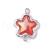 Alloy Transparent Acrylic Flower Connector Charms PALLOY-JF03674-3