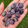 Oval Natural Amethyst Rune Stones PW-WG22365-03-1