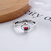 925 Sterling Silver & Natural Moonstone Adjustable Finger Rings FS-WG9EA45-01-1