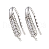 Brass Micro Pave Clear Cubic Zirconia Earring Hooks KK-U008-06P-1