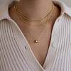 Brass Micro Pave Clear Cubic Zirconia Double Rings Pendant Necklaces FS-WGEFD2F-01-3
