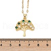 Brass Pave Full Cubic Zirconia Tree Of Life Pendant Necklaces NJEW-D309-01G-A-3