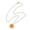 Handmade Glass Seed Beaded Star Pendant 304 Stainless Steel Cable Chain Necklaces for Women NJEW-MZ00118-05-4