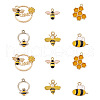 Yilisi 24Pcs 6 Style Zinc Light Gold Alloy Enamel Pendants ENAM-YS0001-05-1