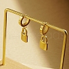 Lock Stainless Steel Hoop Earrings for Women XF0860-1-1