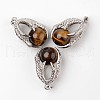 Eagle Claw Alloy Natural Tiger Eye Pendants G-L455-A14-1