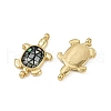 Brass Pave Natural Paua Shell Tortoise Connector Charms KK-C093-21G-2
