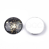 Starry Sky Pattern Printed Glass Cabochons GGLA-N004-25mm-D82-2