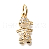 Brass Micro Pave Cubic Zirconia Pendants KK-Q001-16G-1