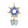 Glass Seed Beaded Flower Pendants PALLOY-MZ00623-01-1