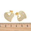 Rack Plating Brass Micro Pave Clear Cubic Zirconia Stud Earrings for Women EJEW-C125-06A-G-5