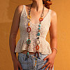 Bohemian Style Acrylic & Zinc Alloy Oval & Teardrop Handmade Link Chain Long Necklaces for Women FS-WG51811-01-2
