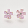 Alloy Rhinestone Stud Earring Findings X-PALLOY-N0149-20B-1