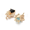 Glass Heart Connector Charms KK-M314-15KCG-2
