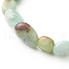 Natural Chrysoprase Nuggets Beads Bracelet for Men Women BJEW-JB06667-5
