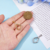 2Pcs 2 Colors Brass Pendants Cabochon Settings FIND-HS0001-14-3