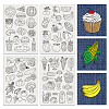 4 Sheets 11.6x8.2 Inch Stick and Stitch Embroidery Patterns DIY-WH0455-042-1