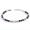 Adjustable 304 Stainless Steel Gemstone Beaded Bracelets FS-WG23DE2-11-1