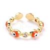 Brass Micro Pave Clear Cubic Zirconia Cuff Rings RJEW-O046-02G-3