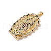 Brass Cubic Zirconia Pendants KK-Z050-33G-2